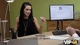 Vip4k Brunette Undresses Due To Unemployment