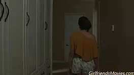 Busty lesbian teens tribbing passionately