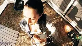 cheating tourist sucks cock for help