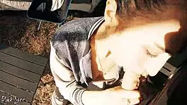 cheating tourist sucks cock for help