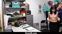 Shoplifting Aria Valencia Blows Officer And Rides Cock