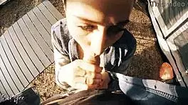 cheating tourist sucks cock for help