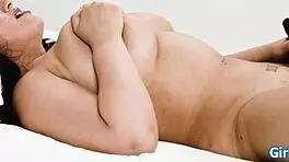 Three camera angles capture busty Sarah Arabic masturbating