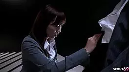 Old Boss Seduces Teen Secretary