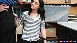 Cute Amateur Shoplifter Teen Fucked by Mall Officer!