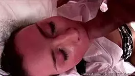 amalia casually licks the ass taste from his cock after their anal session