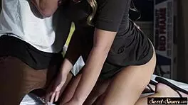 Teenage babe fucked after sensual foreplay