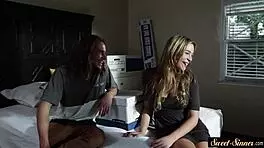 Teenage babe fucked after sensual foreplay