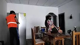 hot woman excited to spread legs and show ass to strangers in house