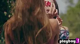 Cute lesbian chicks Janeth Tense and teen Nicole Fox pose naked.