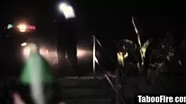 Blonde teen threesome fucked by prison guards