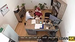 Loan4K's horny redhead Olivia jumps on office cock intensely