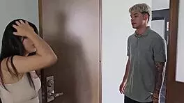 Latina slut fucks building manager with big tits and ass