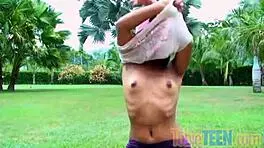 Petite Latina Brunette Undresses Teasingly in Shower, Fingering Wet Pussy