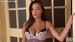 Flexible teen enjoys blowjob fingering and cum on tits