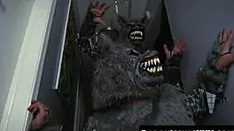 Two Stepdads Poke Dani Blu's Pussy at Halloween