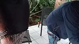 horny stepbrother fucks virgin stepsister while his friend masturbates and cums on her boobs