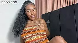 Watch brunette teen give jerk off instructions, doubting you won't cum to her natural tits and pussy