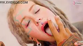 inked babe ass stretched by bbc ends with atm and a facial cumshot