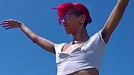 Latina Petite Flashes Nip Slips Upskirts Downblouse Barefoot Braless!