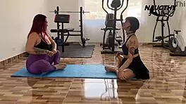 Yoga Turns Into Lesbian Sex! Teen And Milf Get Wild!