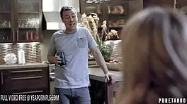 Caught the petite blonde babysitter cheating with a creampie on the phone.