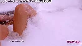 Adorable Brunette Teen Enjoys Relaxing Bath