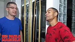 Nerd sucking the pretty brunette in the club bathroom then riding