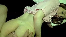 Beautiful petite amateur gets rough anal creampie from big cock after oral 😏