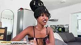 Loud african teen goddess enjoys rough fun