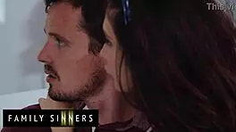 Naughty girl gets thanked with hot creamy fuck on the couch!