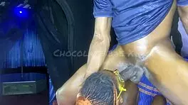 Sexy African Teen Stripper Slut Sucks Off