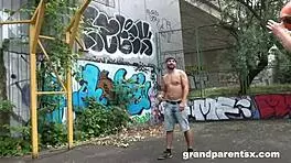 Elderly Couple Picks Up Teen On Basketball Court