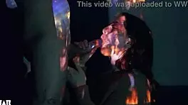 Double facial surprises young woman in passionate encounter