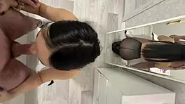 the student gave a good blowjob to her friend cum in his mouth