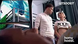 Horny blonde Aria Logan moans as roommate's big cock penetrates her deep in dorm