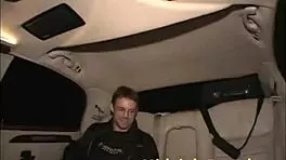 Two Brunettes In Fishnets Flash Tits During Car Ride