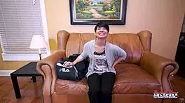 skinny brunette hottie jae scott rides a cock in different deep positions