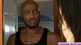 Annika amour blows big black cock roughly