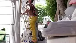 Slutty teen Hazel Moore invites BBC workman for no holes barred fucking