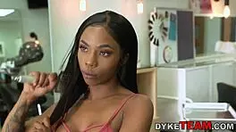 Is the hairdresser licking you better than I can?