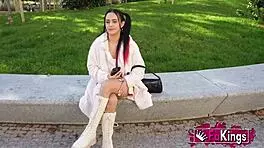 young brunette valenpink teases her sugardaddy's desires