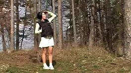 Kate Black RUBS her cunt OUTDOORS