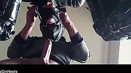 preview chairtied hooded ballgagged and ring gagged i have to suck until he cums