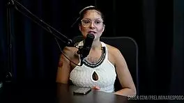 barbara sol chats with bia hot in podcast, showing off in sheer red lingerie and using toys