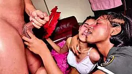 Hot threesome for two amazing bengali teens in rough sex