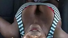 I had hardcore car sex with a big tits ebony milf