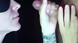 close up suck dick leads to cumshot facial on wet pussy