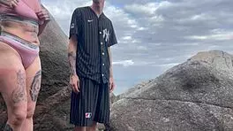 branquinha fucks muscular stranger on beach