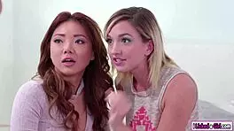 Asian Ayumi goes on a lesbian threesome